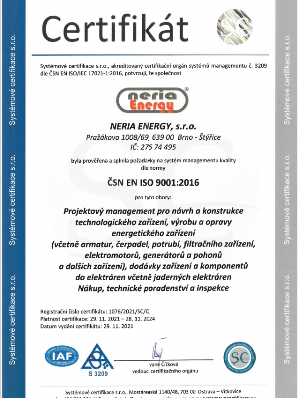 ČSN EN ISO 9001:2016